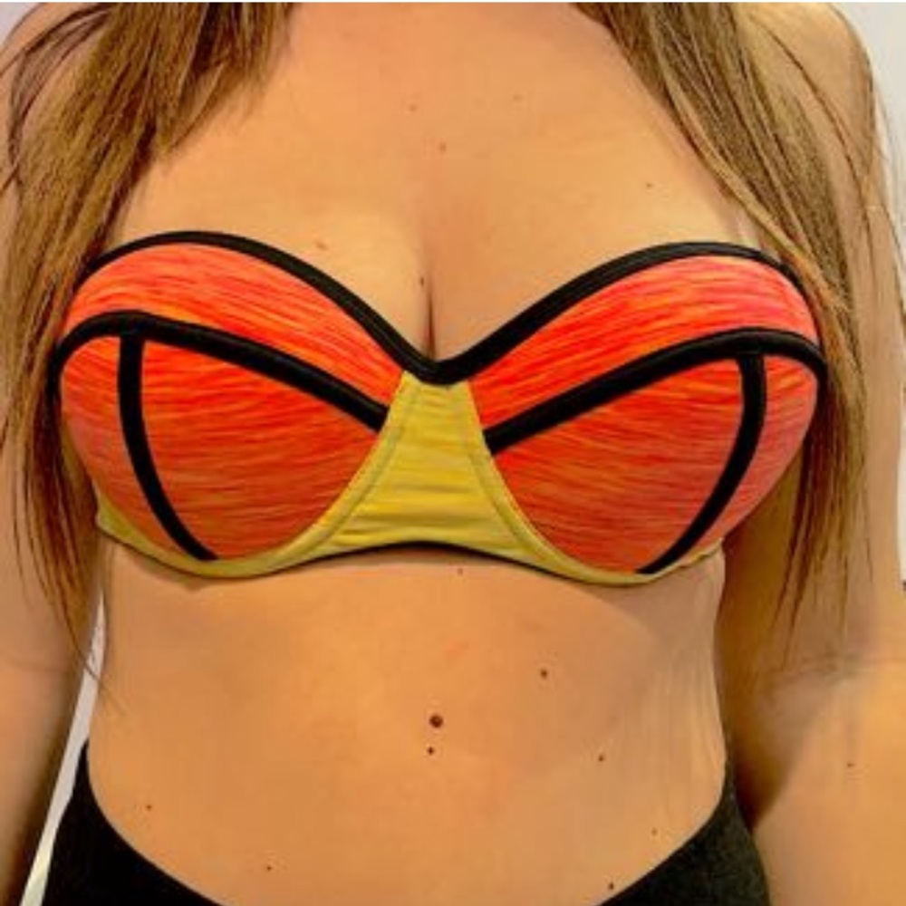 Neon Strapless Bikini Top
